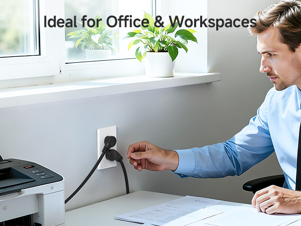 Computer Power Cord Splitter (NEMA 5-15P to 2X IEC C13)