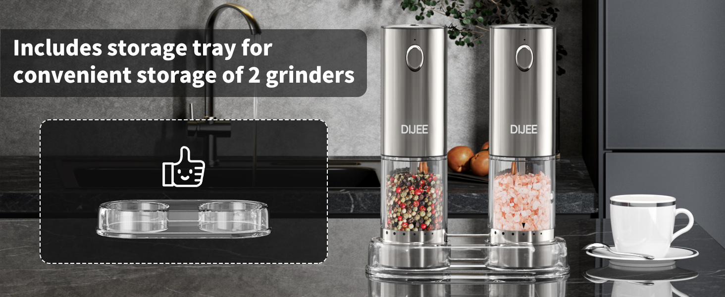 Electric Salt and Pepper Grinder Set