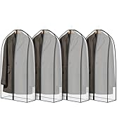 Zilink Breathable Garment Bags for Leather Coat 43” Suit Bags for Closet Storage Silky Suit Dust ...