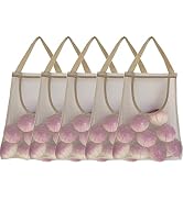 5 Pack Hanging Mesh Storage Bags Potatoes Bags Onion Bags Mesh Garlic Net Bags Long and Large Reu...