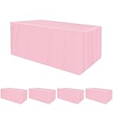 HolidayIdeas Fitted Tablecloths for 6 Foot Rectangle Table, Wrinkle Resistant Washable Table Cove...
