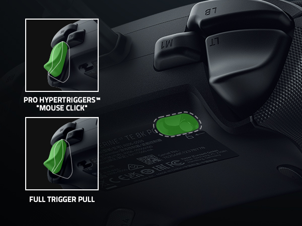 Set the triggers for instant actuation with zero-travel time or ultra-precise analog control.