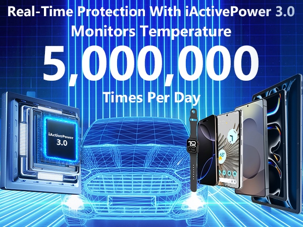 MFi Certified 4 in 1 Retractable Car Charger 120W USB C Car Charger Cigarette Lighter Adapter