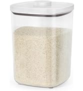 TBMax Large Flour Storage Container, 23 Lbs -25 Lbs Rice Container with Pop Up Lid &amp; Measuring Sc...