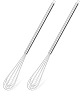 Tnlaile 2 Pcs 11-Inch Mini Whisk, Stainless Steel Small Whisk with Long Handle, Kitchen Stirrer f...