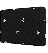 Puffy Laptop Sleeve 13-15.6 Inch Cute Quilted Laptop Case Bow Protective Soft Padded Computer Bag...