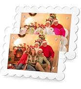 EliteSign Acrylic Clear Scalloped 4x6 Photo Frame with Magnetic Backing – Versatile Vertical and ...