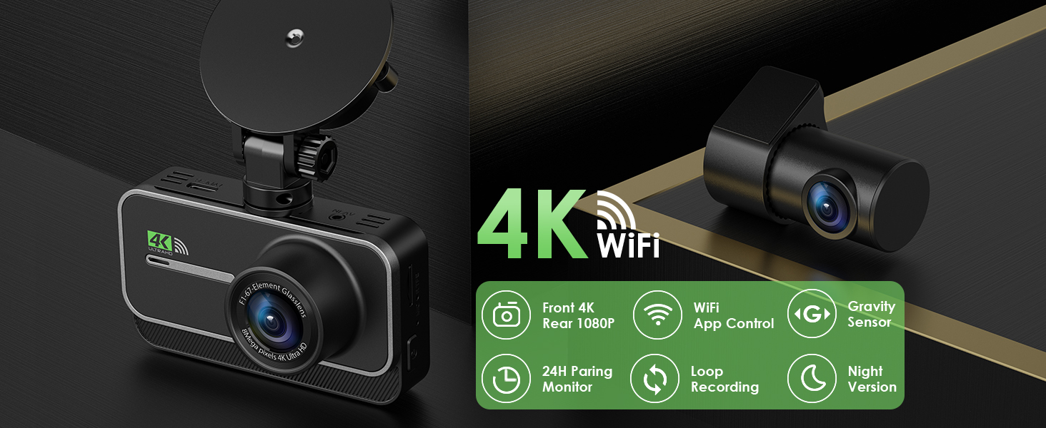 4K WiFi dash cam
