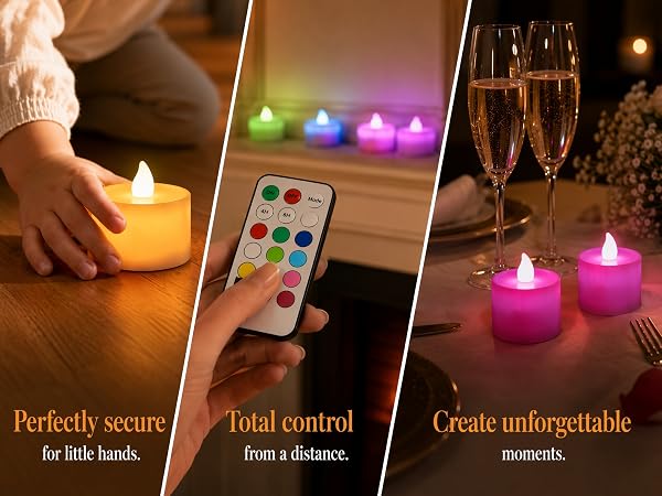 Colorful Flickering Tea Light Flameless Candle