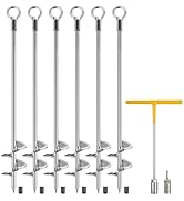 hannger 6 Pcs 30" Heavy Duty Ground Anchors Shed Anchor Kit, Fully Welded Solid Steel Mobile Home...
