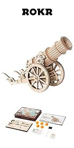 ROKR 3D Puzzles for Adults Wooden Telescope Building Model Kit with Tripod for Adults -3X Magnificat...