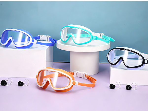 Swim Goggles 2 Pack Anti-Fog Wide View Swimming Goggles for kids 3-15 Youth Boys Girls