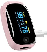 Pulse oximeter fingertip, Oxygen Monitor fingertip Rechargeable, Oxygen Meter Finger Pulse Oximet...
