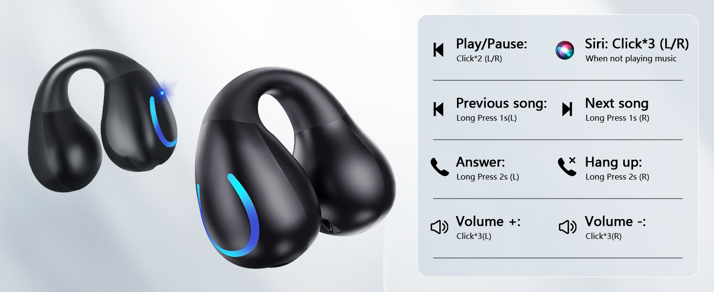 Ergonomic Clip-On Open Earbuds,