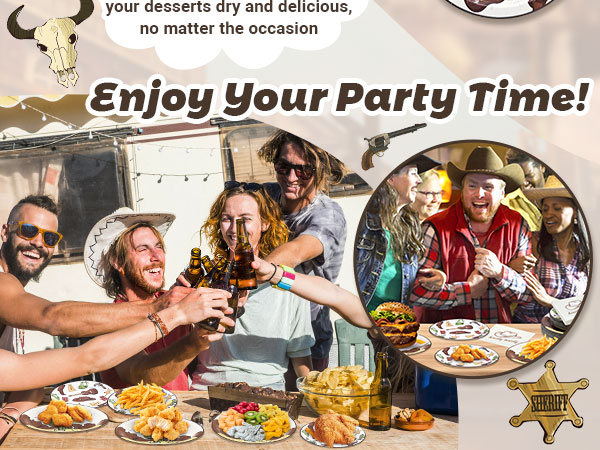 bandana plates rustic country Wild West cowboy birthday party celebration paper plates napkins