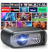 [Electric Focus/Auto Keystone] FUDONI Projector with WiFi 6 and Bluetooth Dual-way, 650ANSI Nativ...