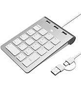 Suejezt Number Pad and USB 2.0 Hub, Portable Ultra Slim 2.4GHz 10 Key USB Keypad
