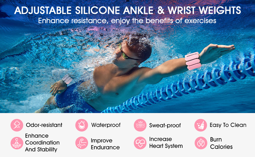 2Pcs Wearable Wrist Ankle Weights for Women