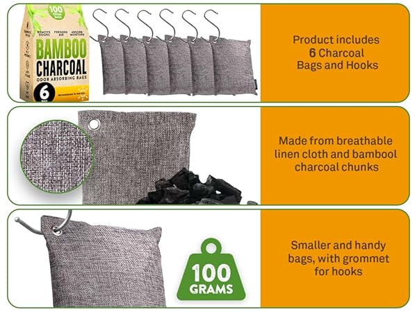 odor charcoal absorber eliminator bags air bamboo deodorizer activated closet bag car purifying