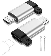 Micro USB to USB C Adapter, 2-Pack Type C Female to Micro USB Male Converter, USB C to Micro USB ...