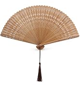 DOITOOL Wooden Hand Fan Folding Fans Foldable Bamboo Handheld Vintage Chinese Style with Tassel f...