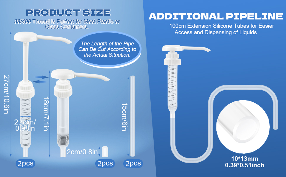 1 oz Dispensers Pump for 5 Gallon Bucket Pump with Extended Tube Cap