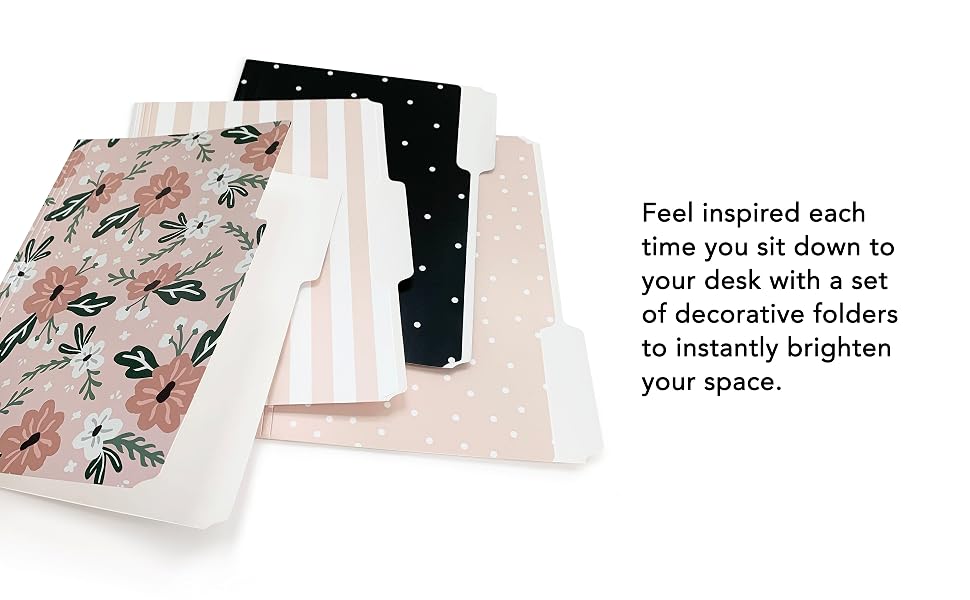 pretty folders on a desk - feel inspired with a set of decorative folders to brighten your space