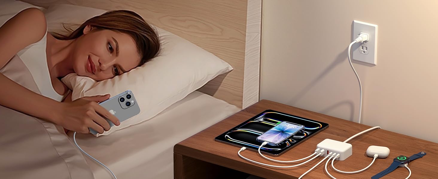 6 Ports for Fast Charging