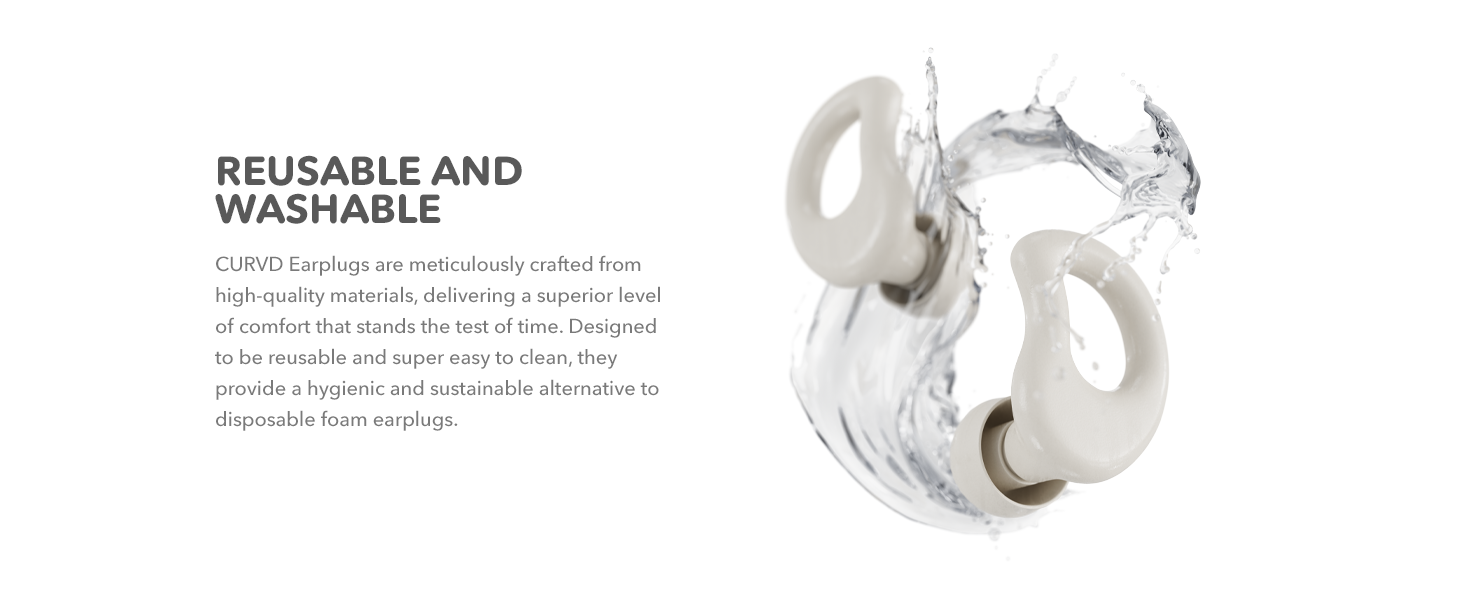 CURVD Everyday Earplugs are Reusable and Easy to Clean
