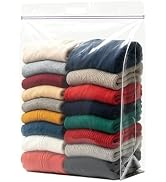 20 Gallon Jumbo Storage Bags, Pack of 3, Clear Plastic Storage Bag with Carry Handle, 24 x 32 Hea...