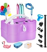 AGPTEK Electric Air Balloon Pump, 110V 600W Rose Red Portable Dual Nozzle Inflator/Blower for Par...