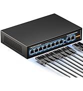 BLIYEE 8 Port PoE Switch, 10-Port Fast Ethernet 10/100Mbps PoE Switch with 2 Uplink, 8 PoE+ Port ...