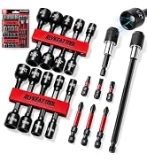 RLVKEAZ 26PC Magnetic Impact Nut Driver Set, Drill Socket Set, Metric &amp; SAE | CR-V Nut Driver Bit...