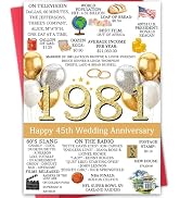 45th Anniversary Card for Men Women, Unique Gifts Idea for 45 Years Wedding Anniversary Day,Roman...