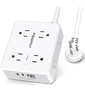 Power Strip with 6 Feet - POWRUI 8 Widely Surge Protector Outlets with 4 USB Ports, 3 Side Outlet...