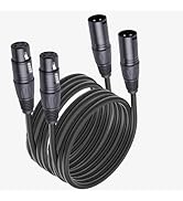 Yumiwoow XLR Cable 50ft 2 Pack - Premium Balanced Microphone Cable with 3-Pin XLR Male to Female ...