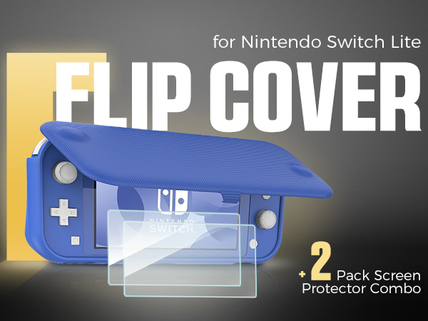 flip cover + screen protector for switch lite