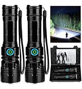MILAOSHU Rechargeable Flashlights 990000 High Lumens - 2 Pack, 12 Hours Powerful LED Flash Light ...