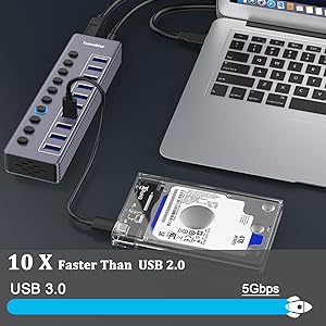 10-Port USB 3.0 Hub