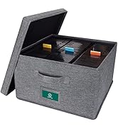 TWAVETREE VHS Storage Box with Index Labels and Lids, Durable Movie Organizer with 6 Divided Comp...