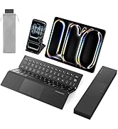SODI Z01T Portable Tri-Fold Bluetooth Keyboard with Touchpad, Full Size Keys, Wireless Folding Tr...