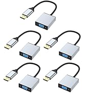 Foboiu 5 Pack DisplayPort to VGA Adapter, DP Display Port to VGA Converter Male to Female Alumini...