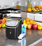 Antarctic Star Countertop Ice Maker Machine, 30lbs/24Hrs, 3 Thickness Ice Cubes, 16Pcs/13 Mins,2 ...