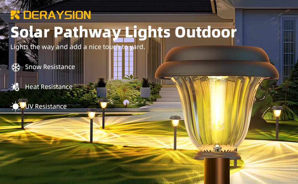 Solar Lights Outdoor Waterproof, Solar Pathway Lights