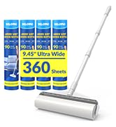 Large Lint Rollers for Carpet, Sticky Rollers for Floor DELOMO 9.45 in with 3 Extendable Handle, ...