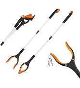 Grabber Reacher Tool, 2 Pack 32" Foldable Lightweight Trash Claw Grabbers for Elderly, 360° Rotat...