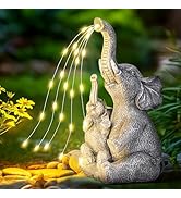 GIGALUMI Solar Garden Outdoor Statues for Women, Mom, Grandma. Elephant Figurine Housewarming and...