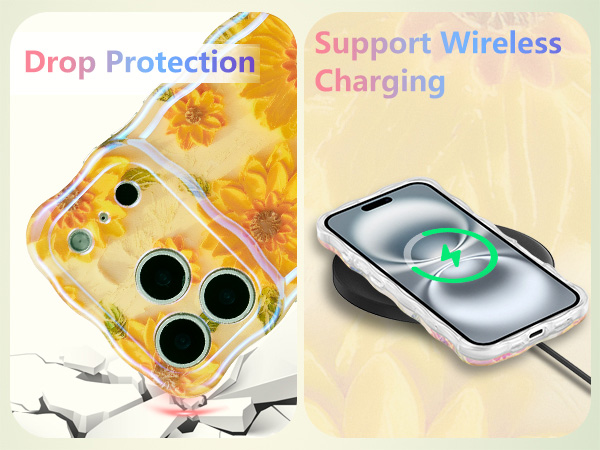 wave wavy iphone 17 Pro Max case flowers