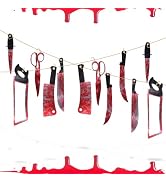 Oeyliz Halloween Party Decorations Hanging Fake Knife Shaped Banner 12PCS for Halloween
