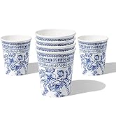 Coterie Blue Flower Paper Cups (Set of 10) | Cute Paper Cups For Summer Party, Bridal and Baby Sh...